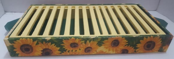 K1263 - Migalheira Retangularem mdf Pintada a Mão