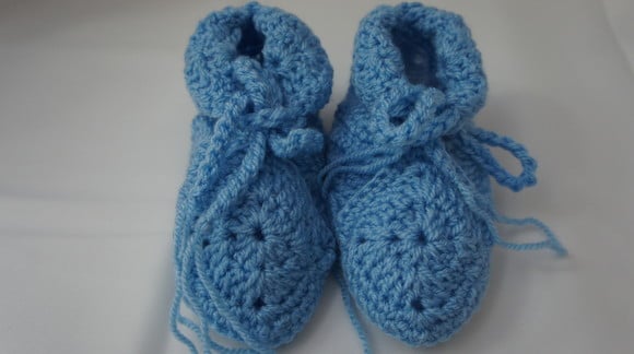 Sapato de Lã em Crochê Infantil - Sap025