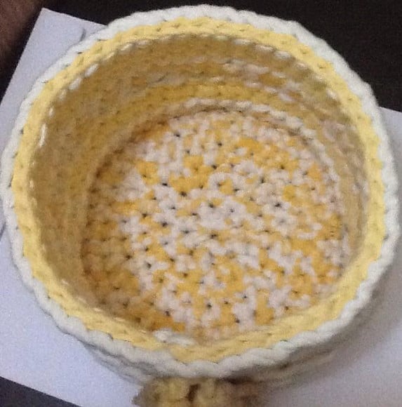 Cesto de croche em fio de malha Redondo - CESMAL031