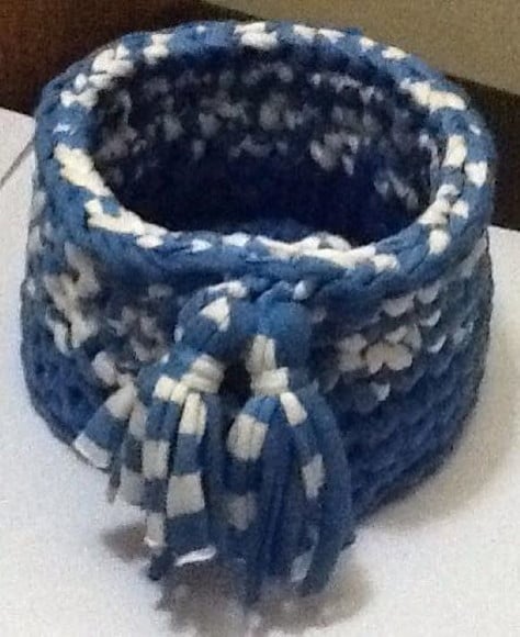Cesto de croche em fio de malha redondo- cesmal018