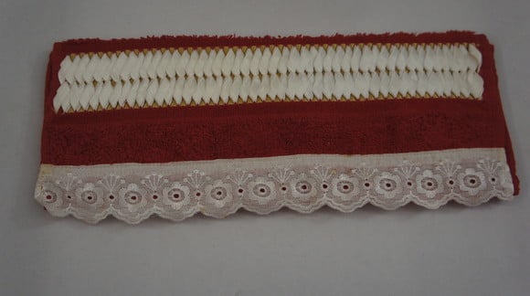 Toalha para Lavabo - bordada com fita cetim- Toalhalavabo006