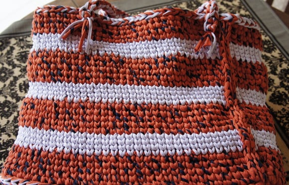 Sacola/Bolsa em croche de fio malha - sacmal001