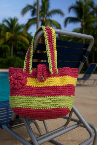 Bolsa / Sacola Infantil em Croche Pequena - Bolbarb015