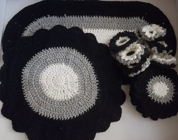 K796 - Conjunto 19 Peças Completo Sousplat em Barbante -
