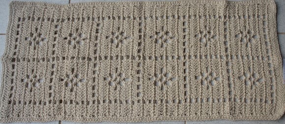 Kit 2- Tapetes Croche Barbante Retangular - 3 Peças