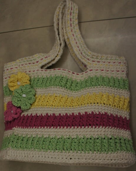 Sacola/Bolsa de barbante em croche sacbarb001