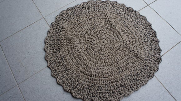 Tapete Redondo de Fio de Malha em Croche Tapmared022