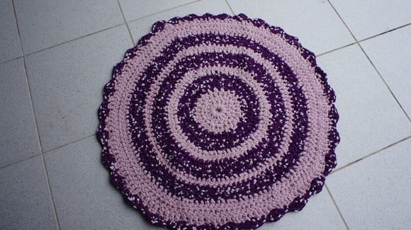 Tapete Redondo de fio de malha em croche tapmared013