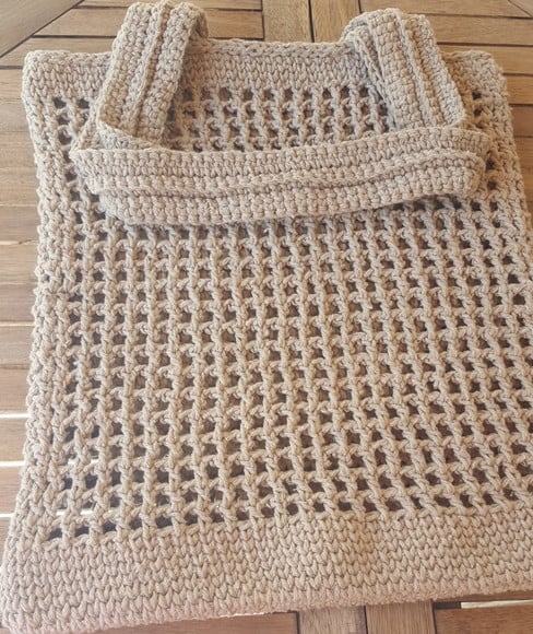 Bolsa/sacola de Praia em Croche -caqui - Bolpbarb004