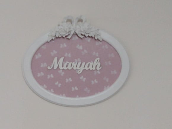 Placa para Porta Infantil Rosa