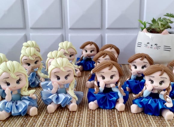 Apliques Frozen em Biscuit para Personalizados