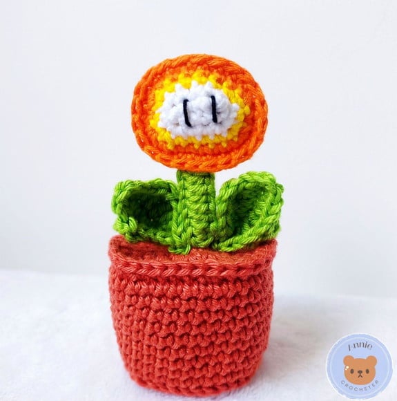 Flor de Fogo em Amigurumi (super Mario)