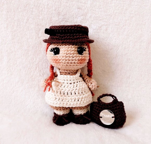Boneca de Crochê Anne Shirley (Anne de Green Gables)