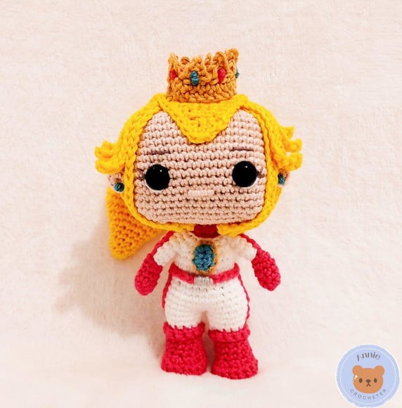 Boneca Princesa Peach em Amigurumi Versão Kart
