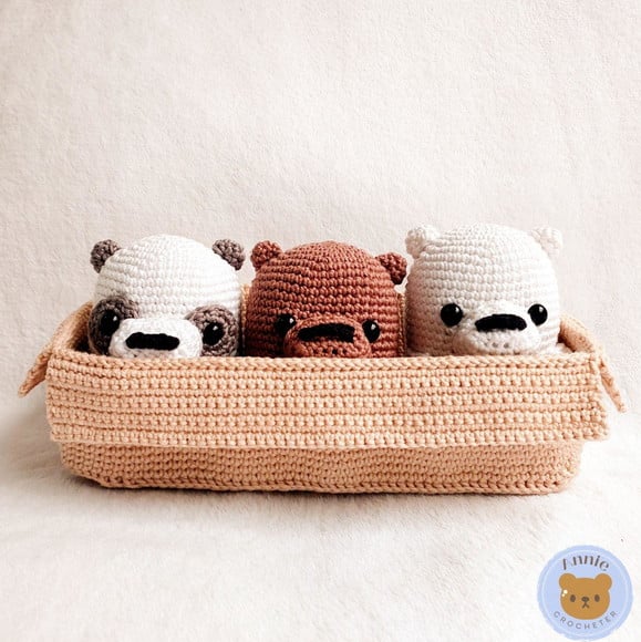 Bonecos Ursinhos na Caixinha Amigurumi Crochê