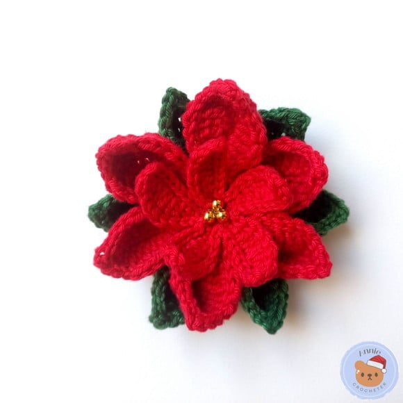 Flor-de-natal em Amigurumi (poinsétia)