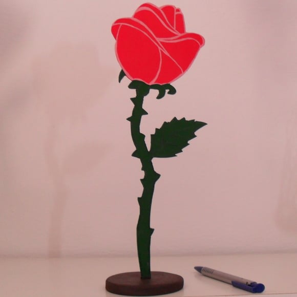 Rosa De Madeira Decorativa