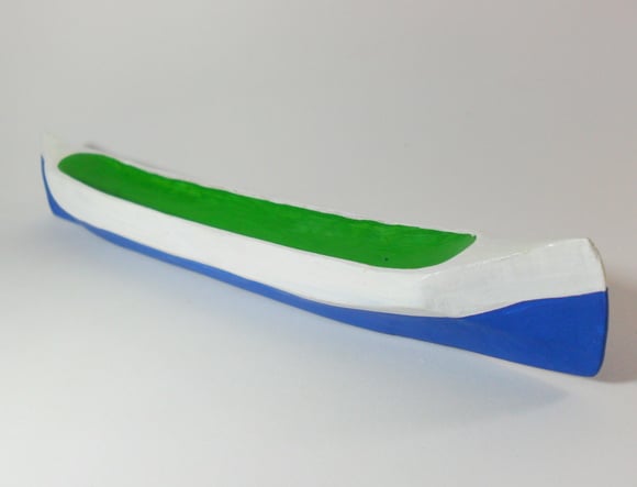 canoa azul e verde