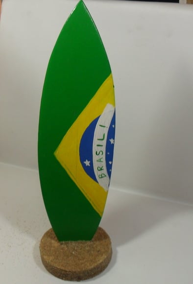 Prancha de Surf Brasil Decorativa 25 cm