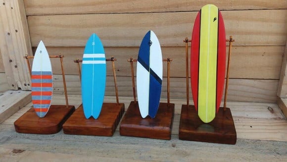 4 Pranchas de Surf Decorativas Miniatura