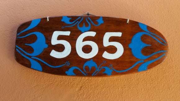 Placa Surf Número Casa 30 cm