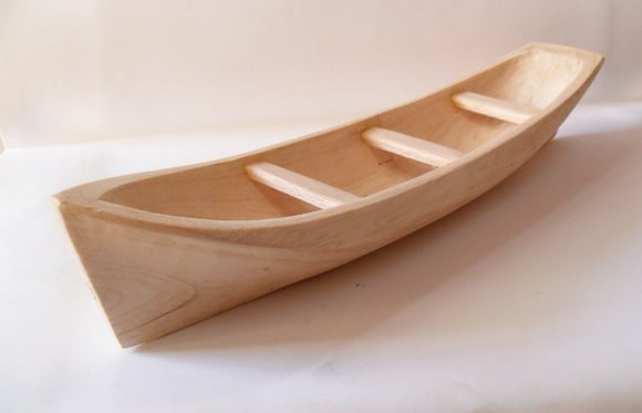 Canoa Caiçara de madeira 30cm