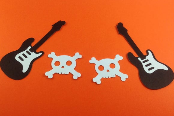 Caveira e Guitarra -pct com 10 unid