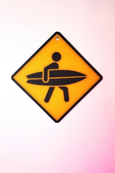 Placa de Parede Surfista
