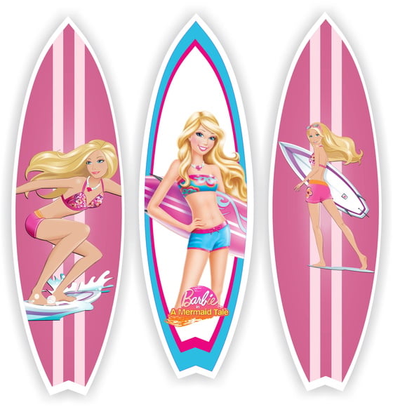 Adesivos Prancha de Surf Barbie