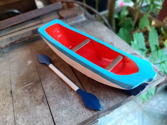 Canoas Caiçara em Madeira 16 cm - 2 Peças