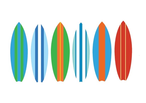Adesivos Prancha de Surf listradas pct com 24 unids sortidas