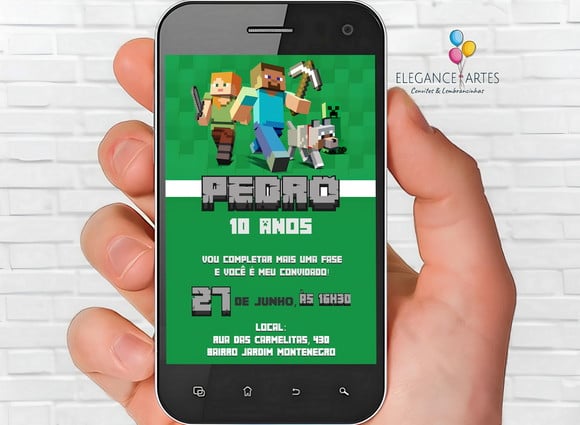Convite Digital Minecraft
