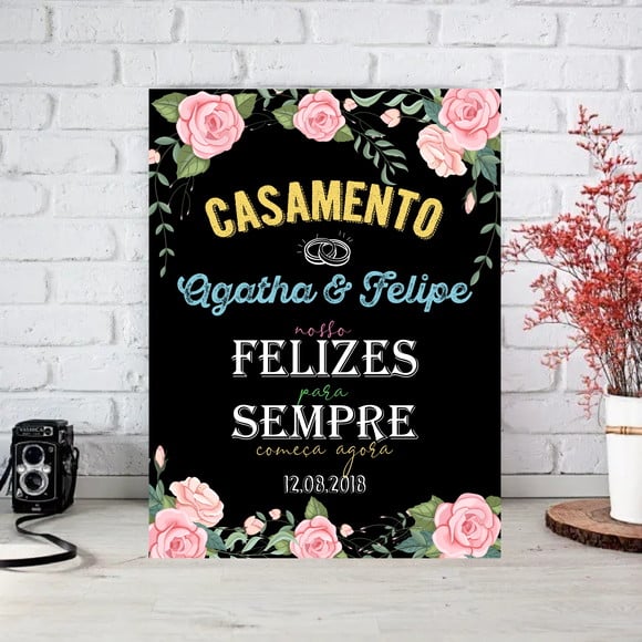 Arte Digital Chalkboard Casamento