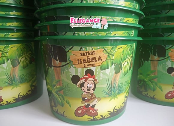 Balde de Pipoca Minnie Safari