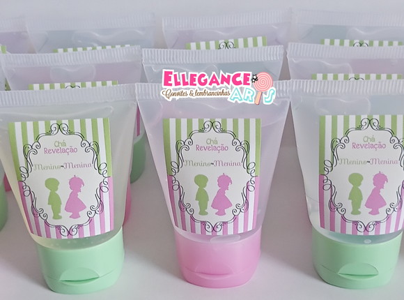 Lembrancinha Chá Revelação Verde e Rosa