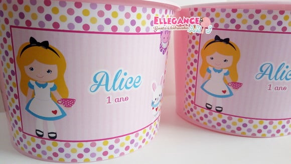 Balde de Pipoca Alice no País das Maravilhas