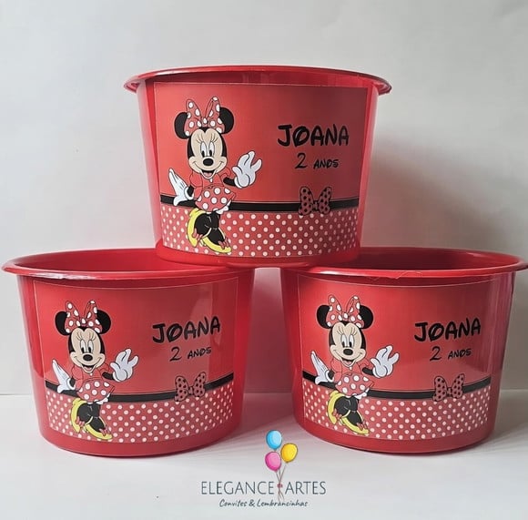Balde de Pipoca Minnie Vermelha