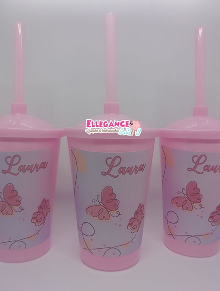 Copo Twister 400ml Borboletas
