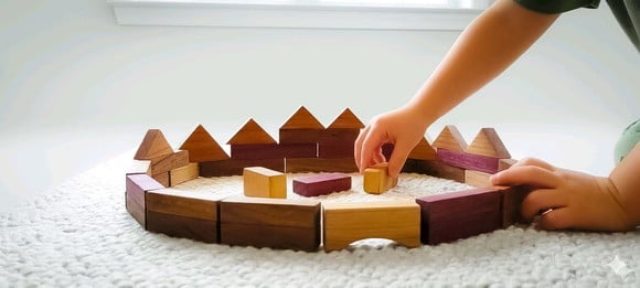 Kit Construtor - Kit de Blocos em Madeira Nobre (30 Peças)