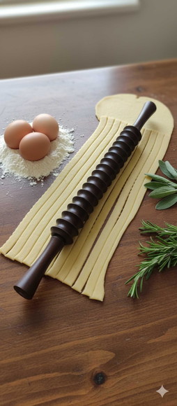 Rolo para Cortar Macarrão - Cumaru - 2 cm de Corte