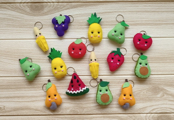 Chaveiro Frutinhas de Feltro Lembrancinha para Festa Tropical