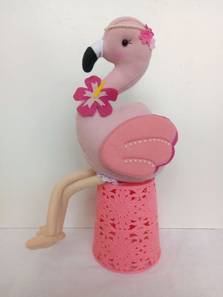 Decoração festa tema Flamingo de Feltro
