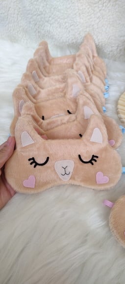 Máscara de Dormir Lhama de Pelúcia Infantil Lembrancinha para Festa do Pijama