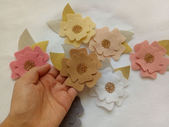 Aplique Flor de Feltro para Laços, Tiaras, Artesanato e Decoração
