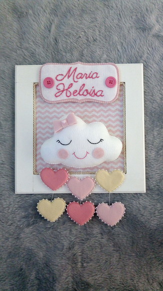 Quadro Enfeite Porta Maternidade Chuva de Amor para quarto de bebê