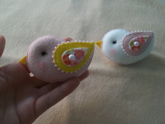 Chaveiro Passarinho de Feltro Lembrancinha para Maternidade, Festa Infantil e Tema Jardim