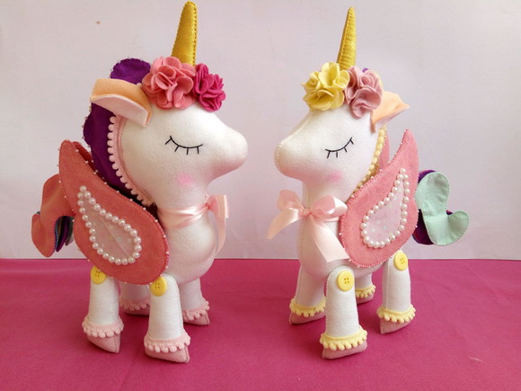 Unicórnio de Feltro para Decoração festa Infantil