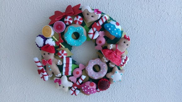 Guirlanda Natalina Tema Doces de feltro