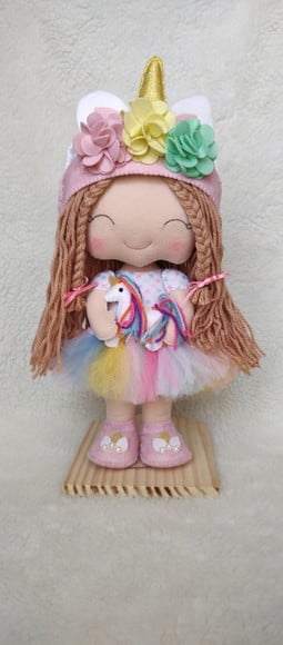 Boneca Unicórnio em Feltro para Decoração Infantil(modelo clássica)